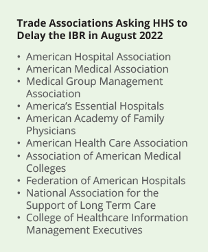 Asking HHS to delay IBR